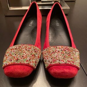 Vaneli red suede shoes. Brand new size 11 narrow